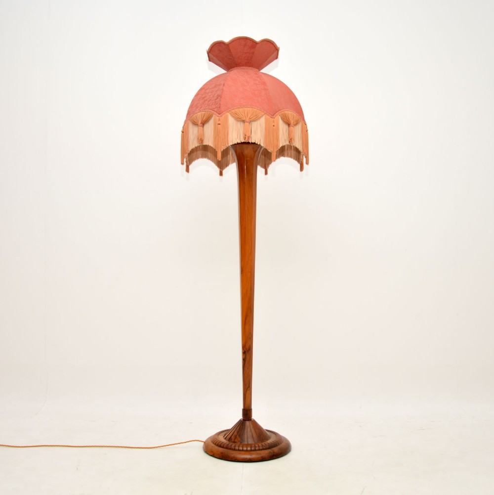 Art Deco Floor Lamp in Solid Walnut
