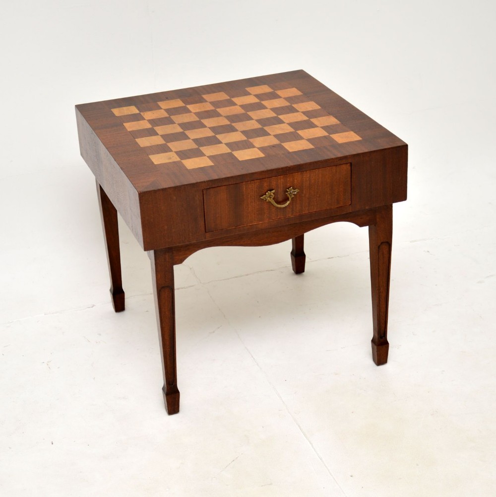 Antique Mahogany and Walnut Chess Table
