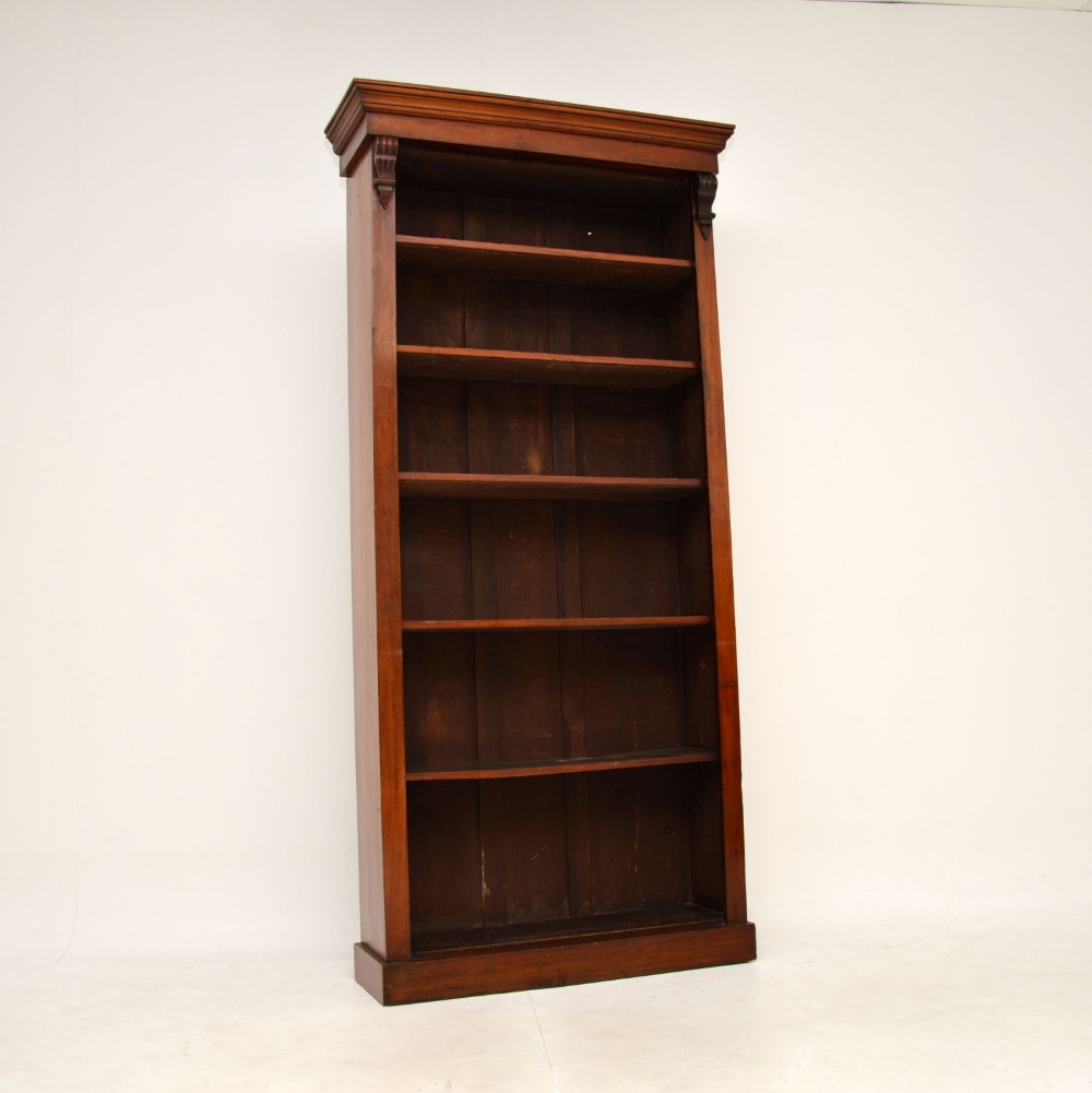 Antique Victorian Mahogany Open Bookcase
