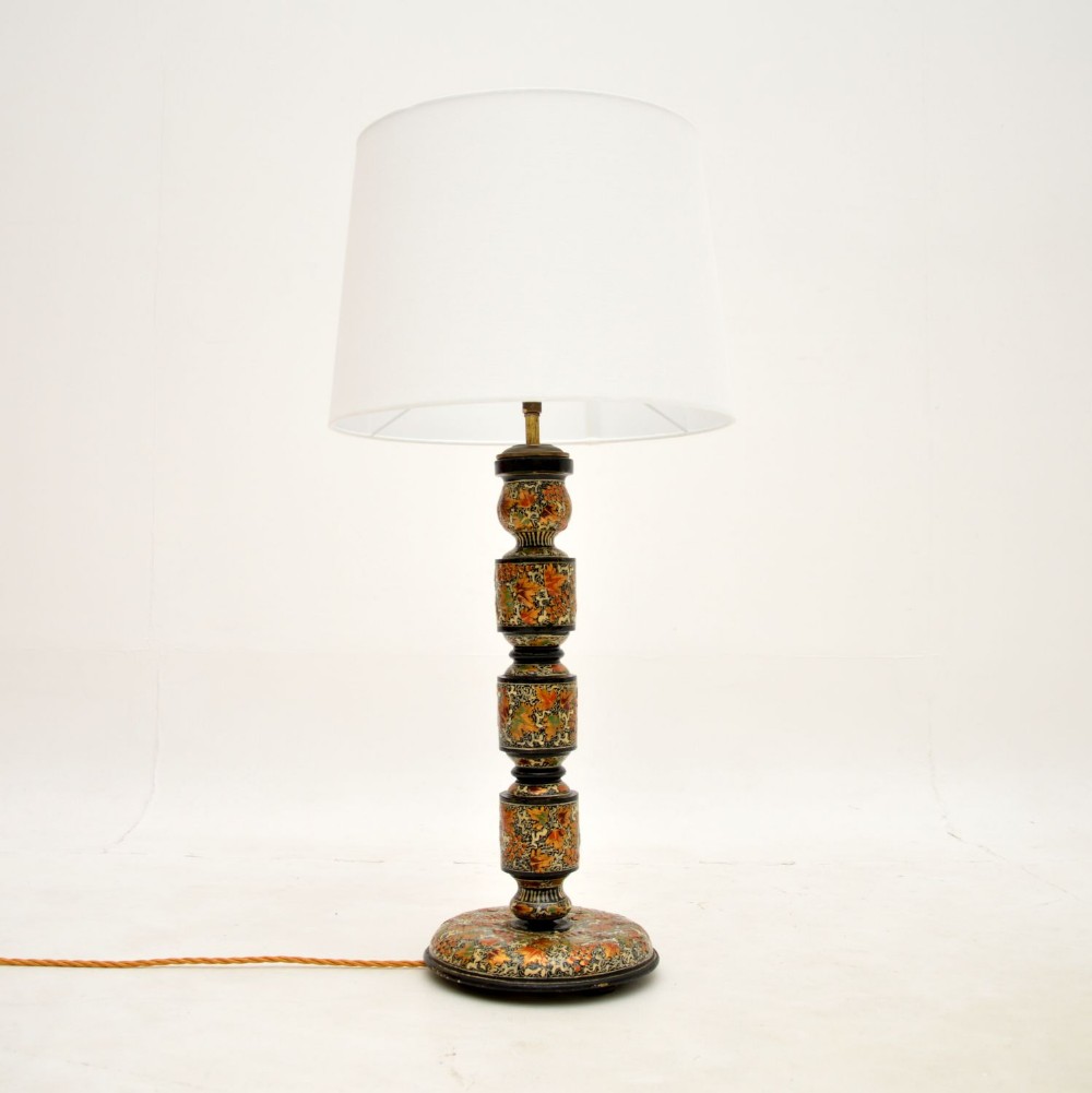 Antique Lacquered Chinoiserie Table Lamp
