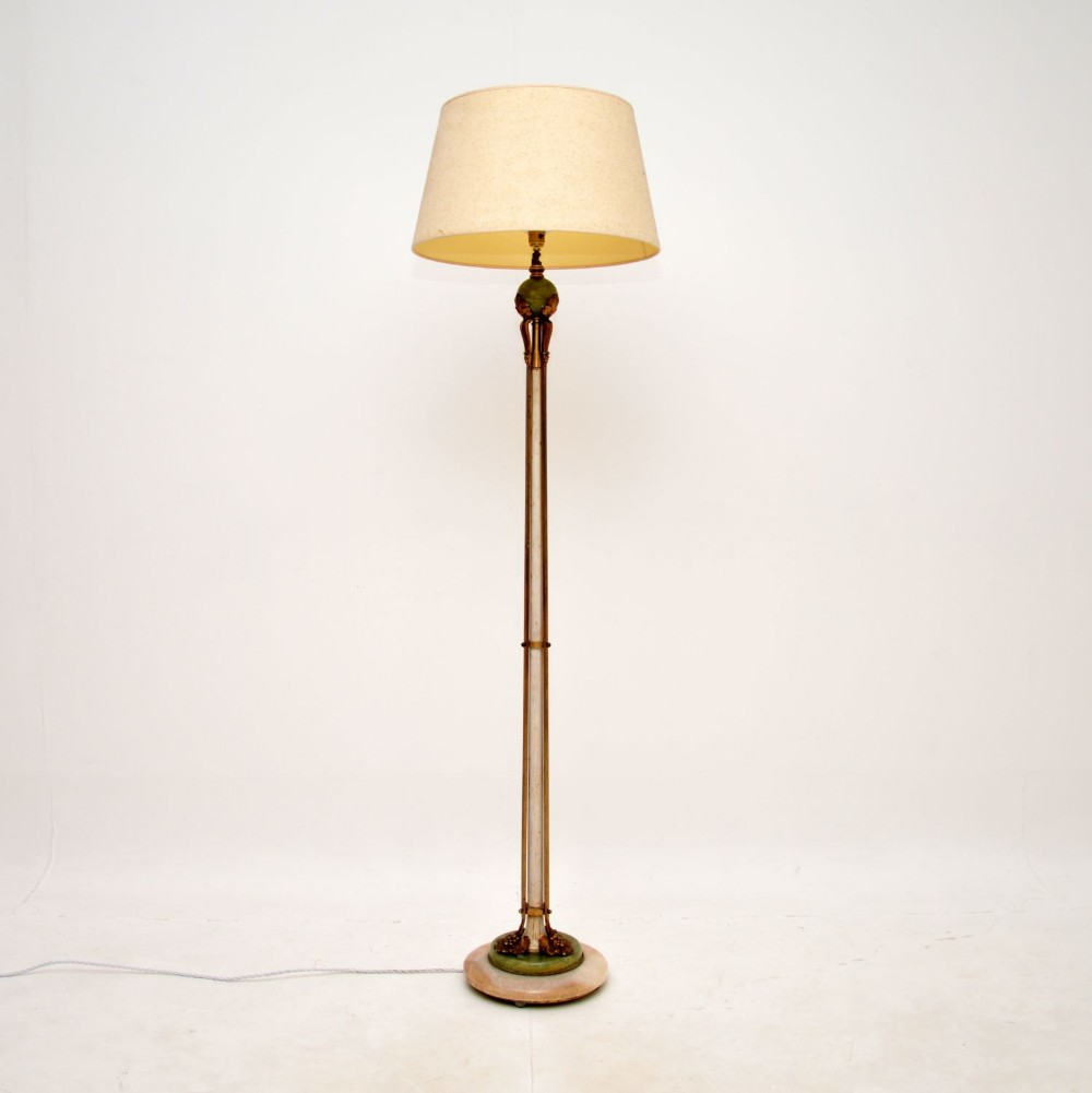 Antique French Onyx and Gilt Metal Floor Lamp

