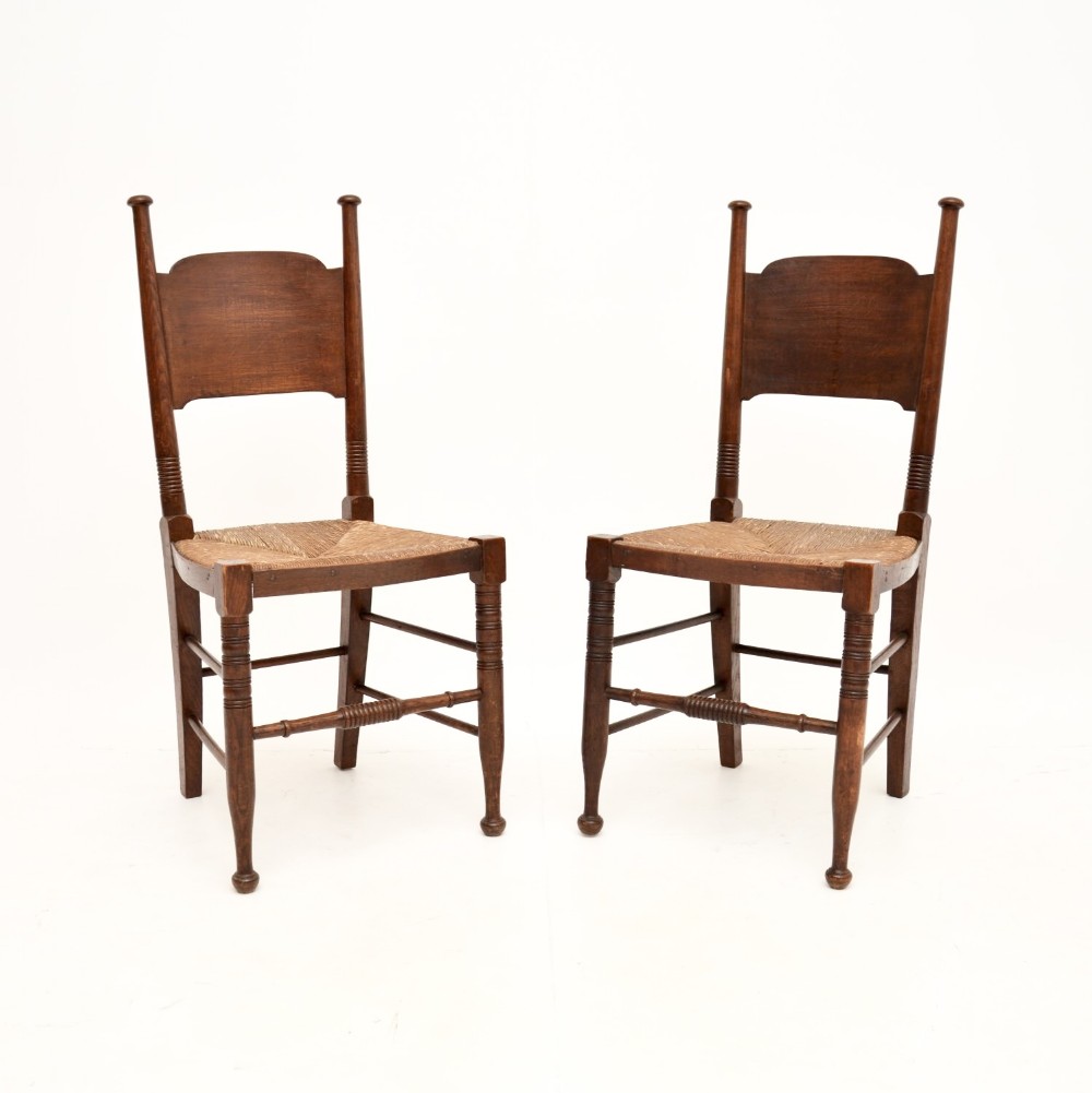 Pair of Antique Arts and Crafts Side Chairs by William Birch
