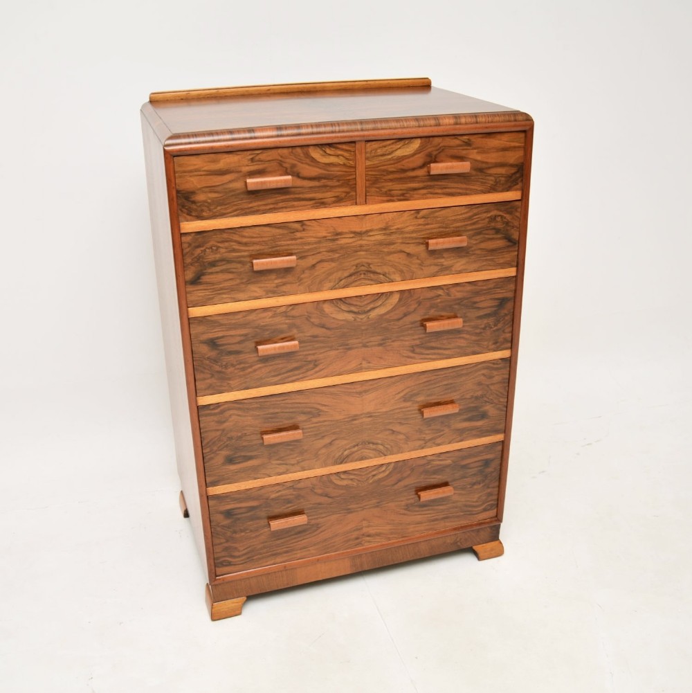 Art Deco Figured Walnut Chest of Drawers
