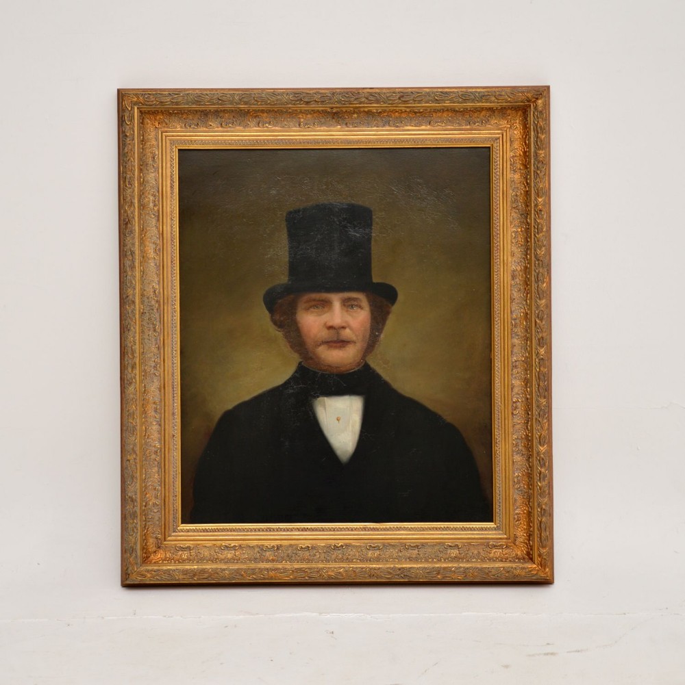 Antique Victorian Portrait of a Gentleman Oil Painting
