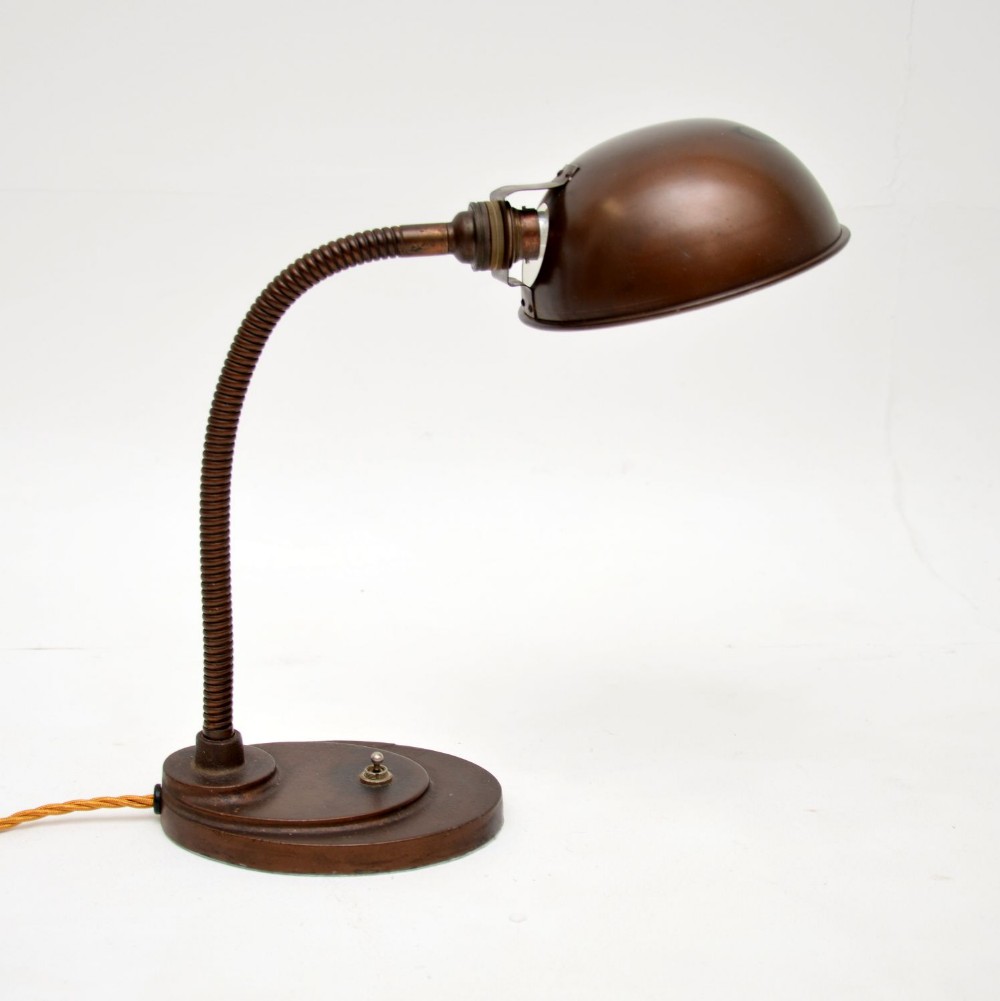Art Deco Period Copper Desk Lamp
