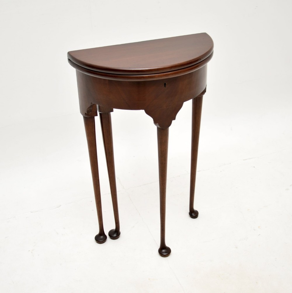 Antique Georgian Mahogany Demi Lune Side Table
