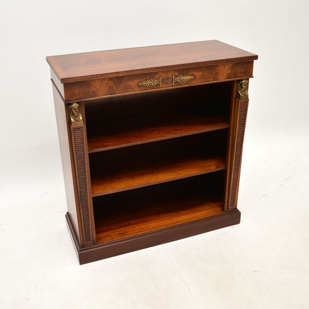 Antique Mahogany Neoclassical Open Bookcase
