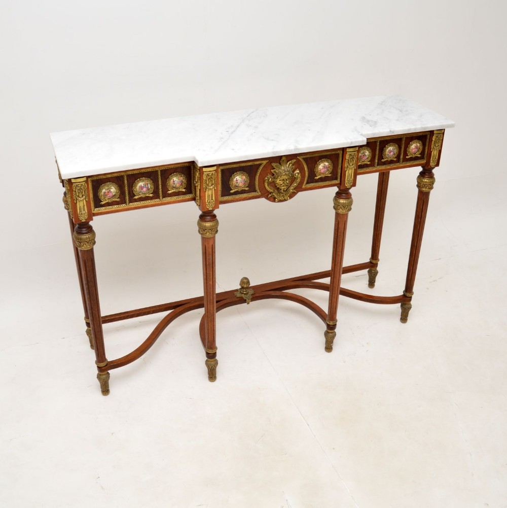 Antique French Marble Top Console Table
