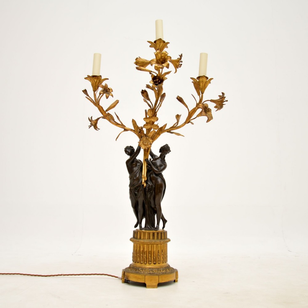 Antique French Gilt Bronze Table Lamp
