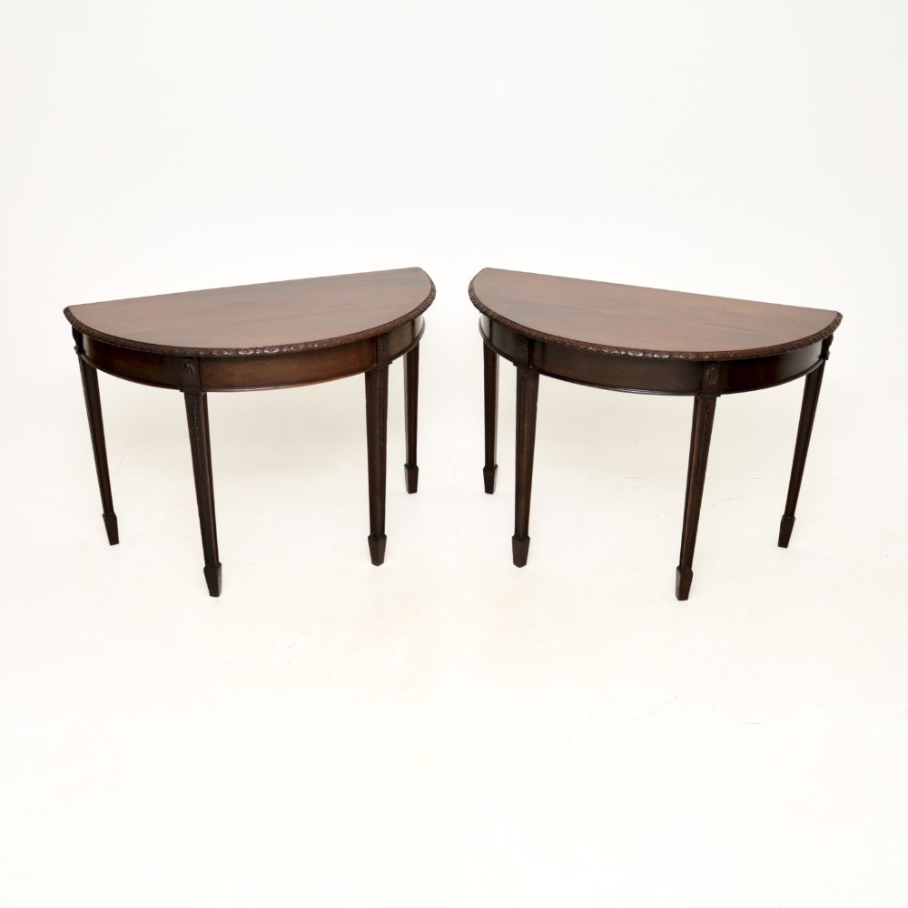 Pair of Antique Georgian Mahogany Console Tables
