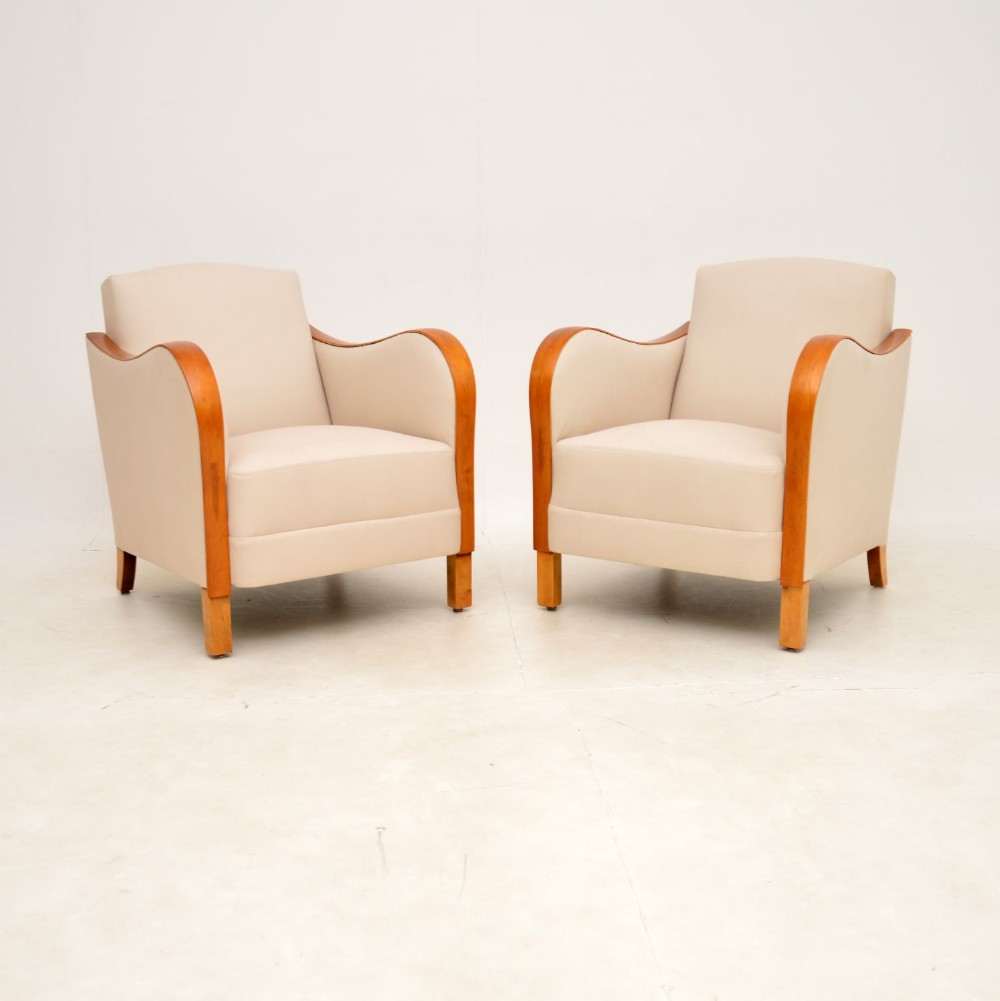 Pair of Original Art Deco Period Armchairs
