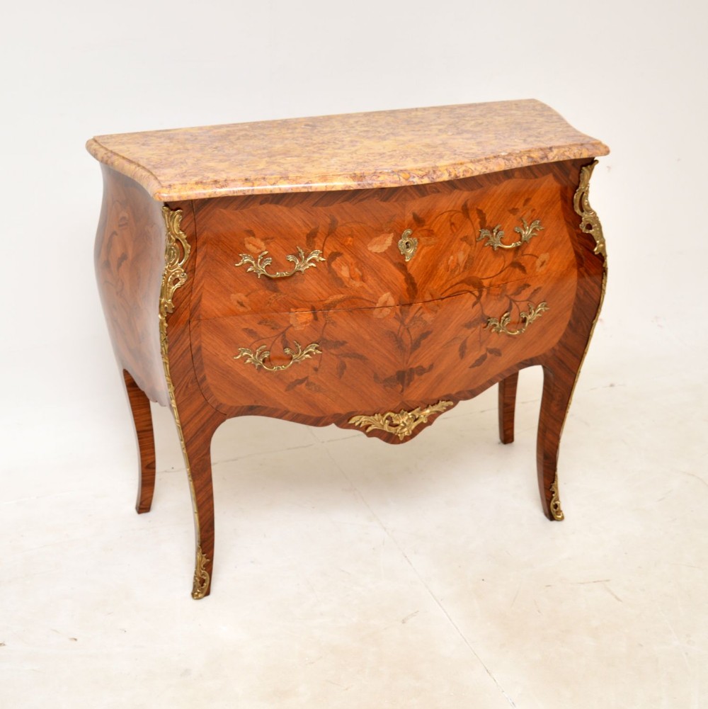 Antique French Marble Top Bombe Commode
