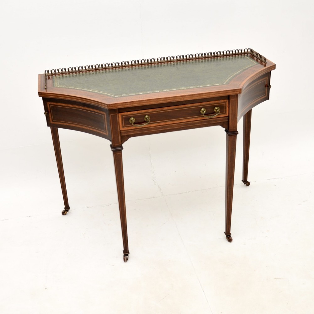 Antique Edwardian Inlaid Mahogany Writing Table
