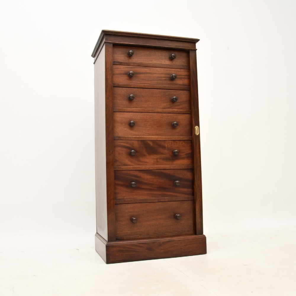 Antique Mahogany Wellington Chest of Drawers
