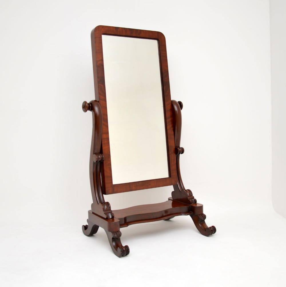Antique Victorian Mahogany Cheval Mirror
