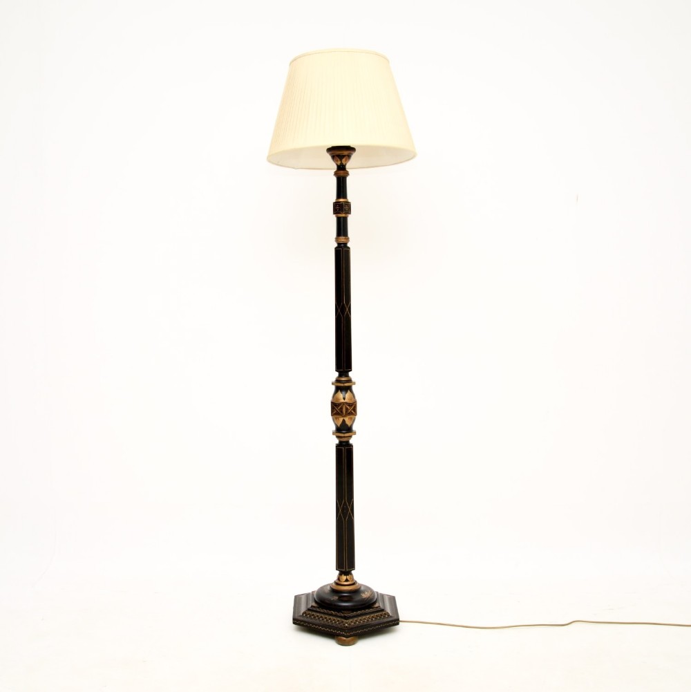 Antique Lacquered Chinoiserie Floor Lamp
