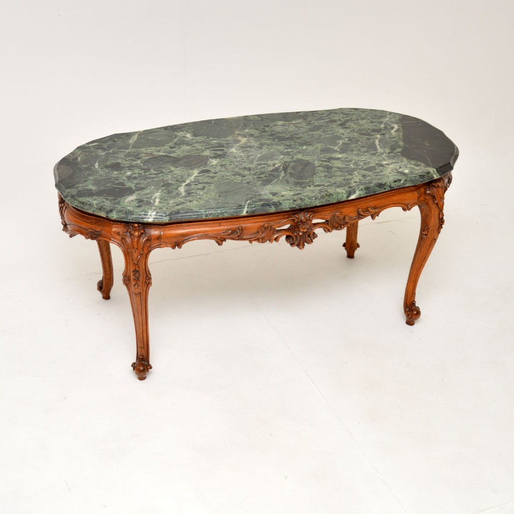 Antique French Marble Top Coffee Table
