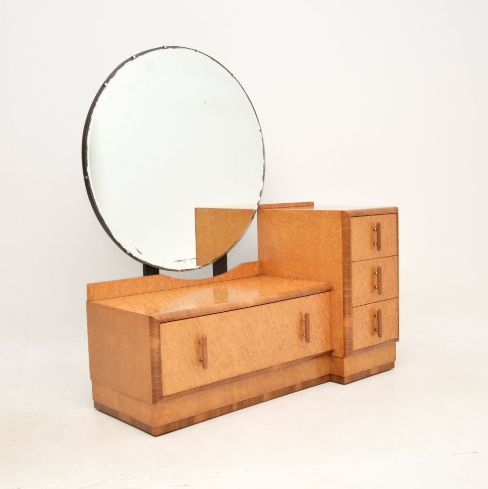 Art Deco Birds Eye Maple and Walnut Dressing Table
