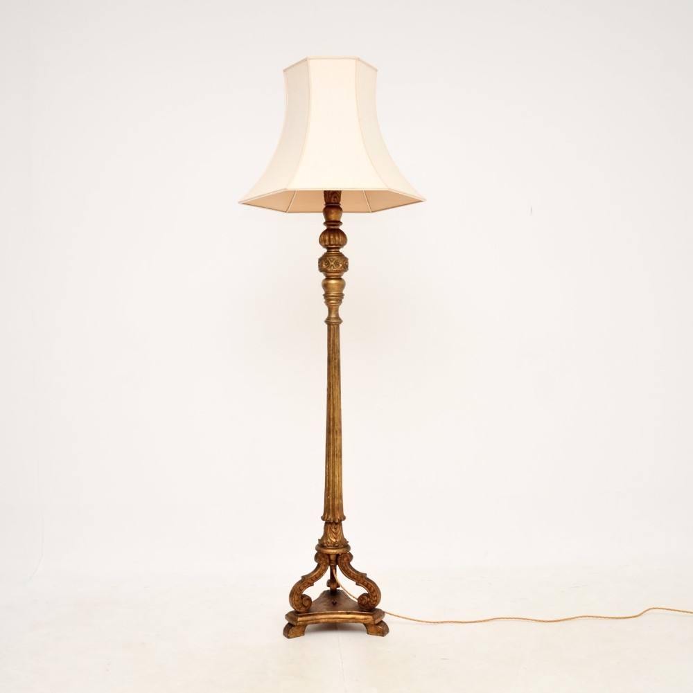 Antique Victorian Giltwood Floor Lamp
