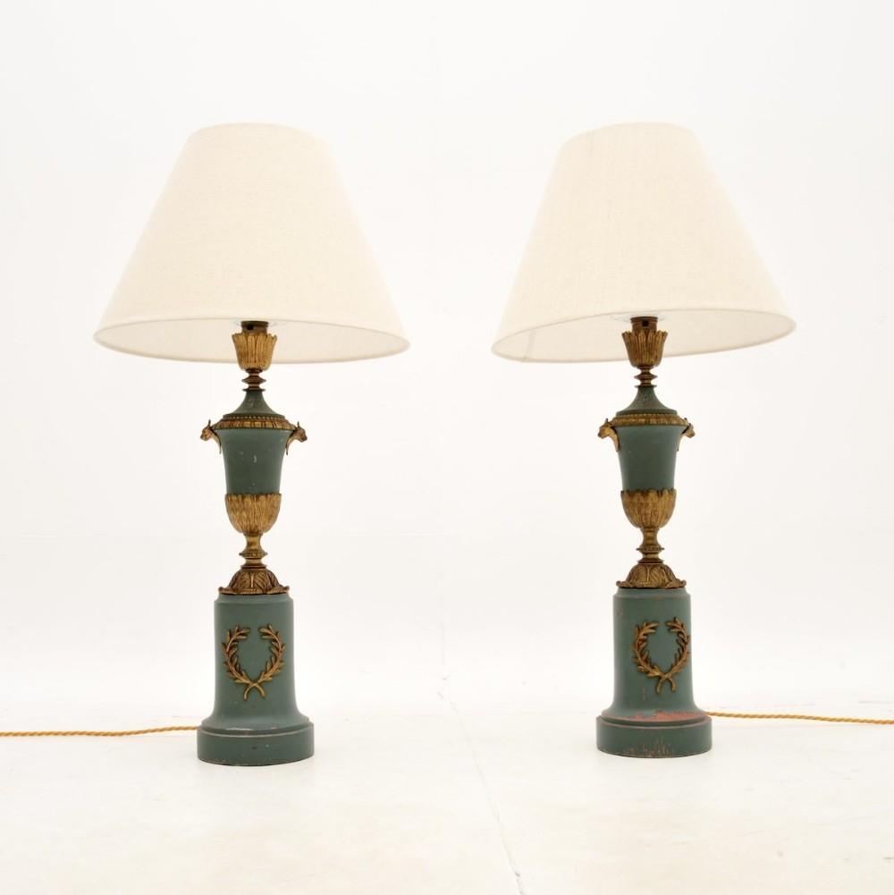 Pair of Antique French Neo Classical Table Lamps
