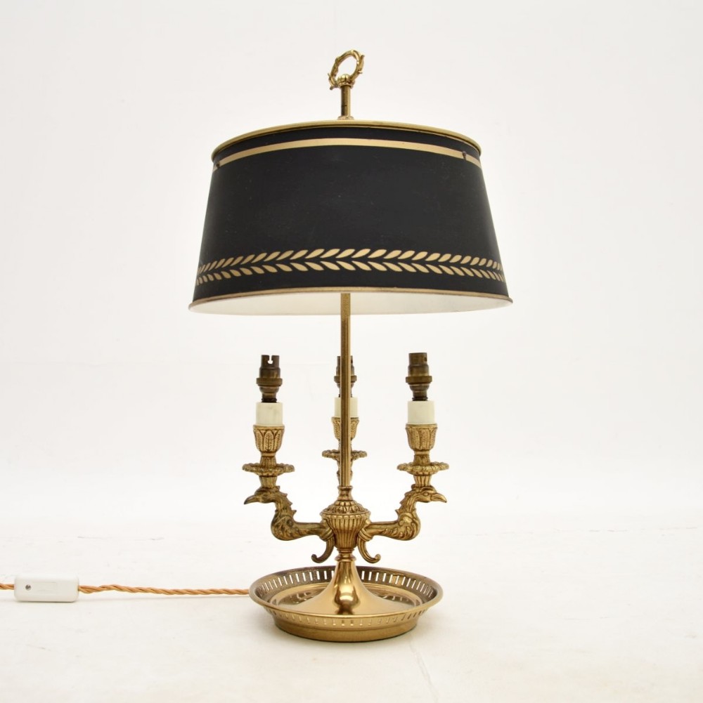 Antique Brass and Tole Table Lamp
