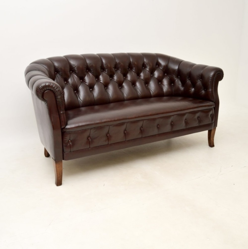 Antique Swedish Leather Sofa

