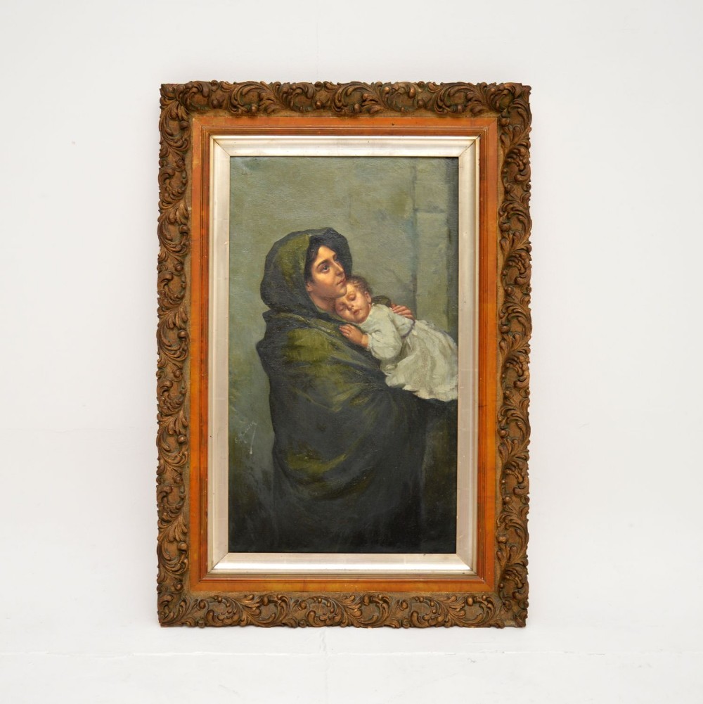 Antique Dutch Oil Painting in a Giltwood Frame