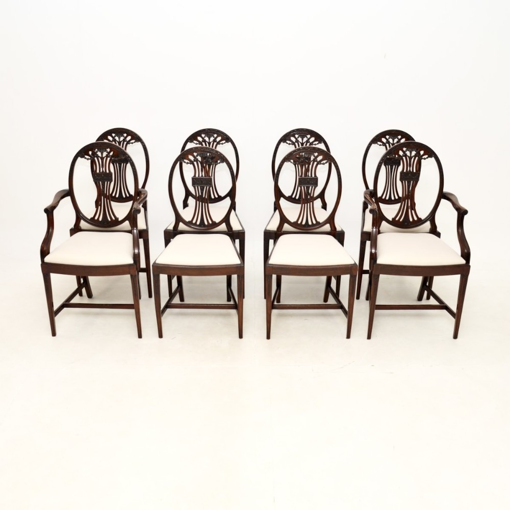 Set of Eight Antique Mahogany Dining Chairs
