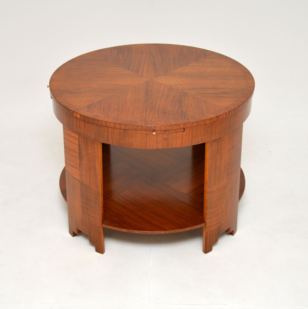Large Art Deco Walnut Coffee Table
