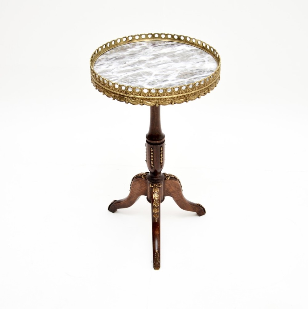 Antique French Marble Top Wine Table
