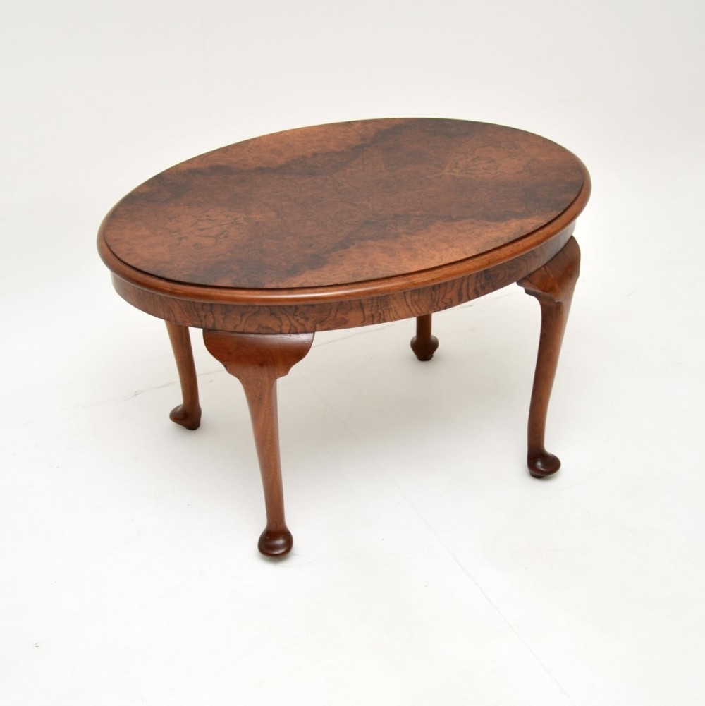Antique Edwardian Burr Walnut Coffee Table
