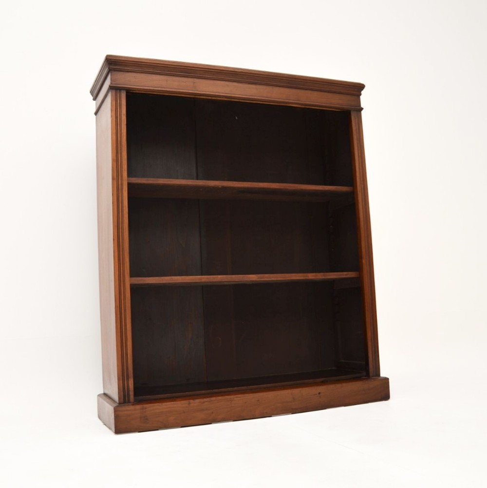 Antique Victorian Walnut Open Bookcase
