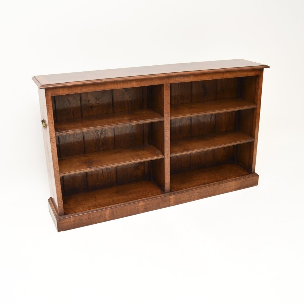 Antique Burr Walnut Open Bookcase
