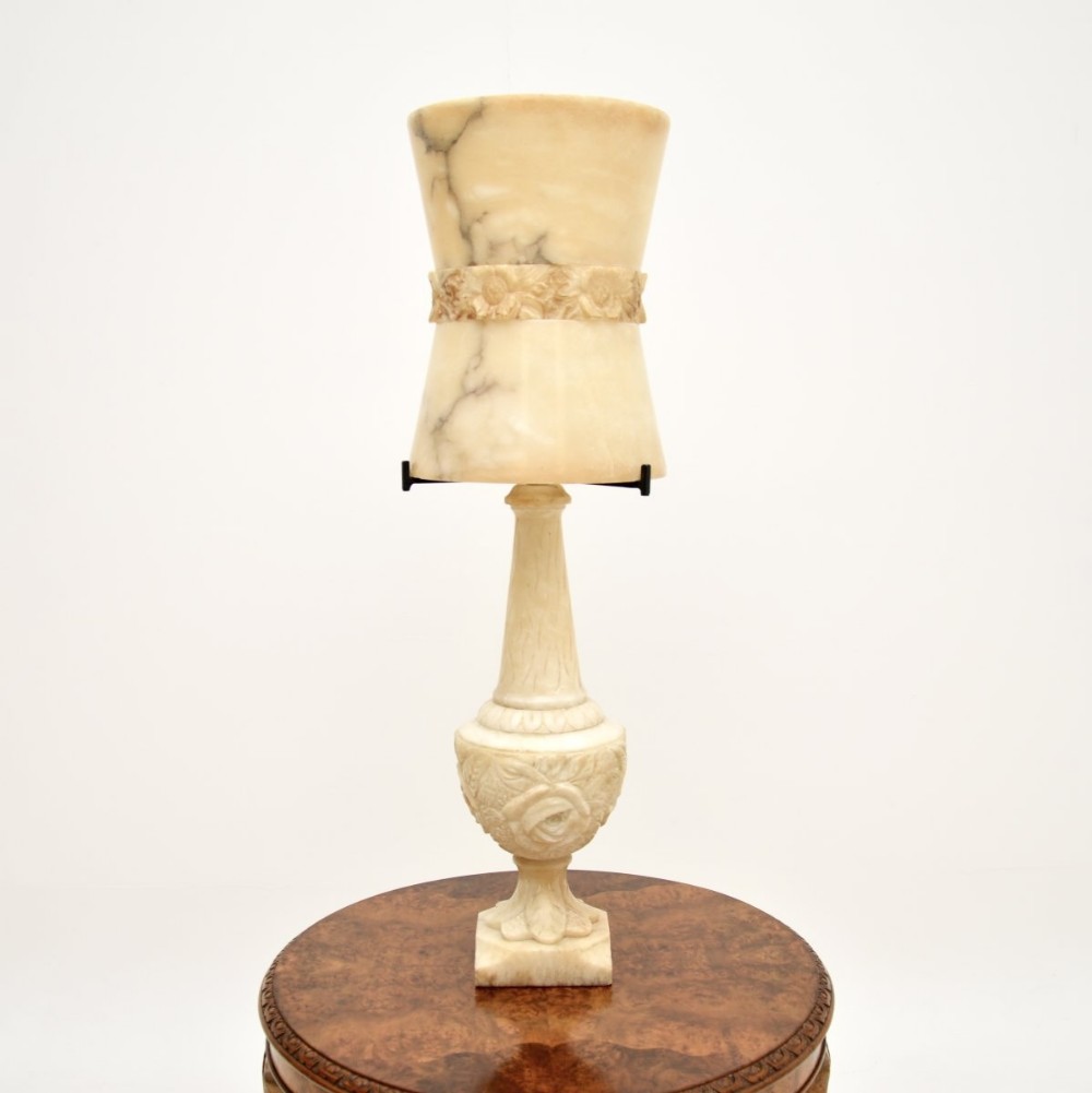 Antique Alabaster Table Lamp
