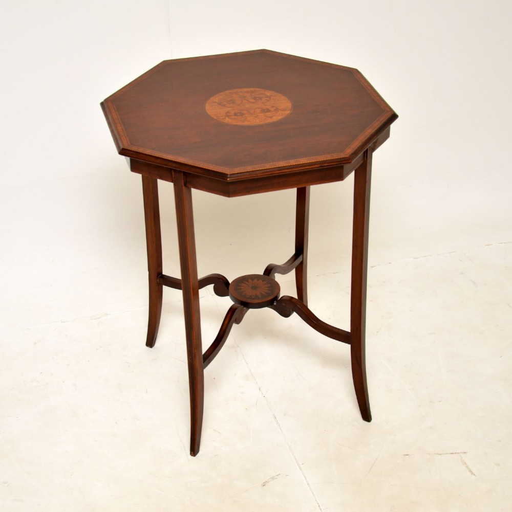 Antique Edwardian Inlaid Mahogany Side Table
