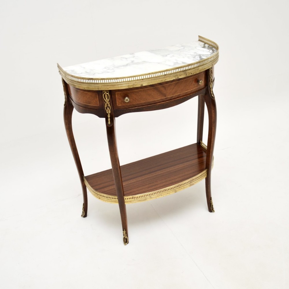 Antique French Marble Top Side Table
