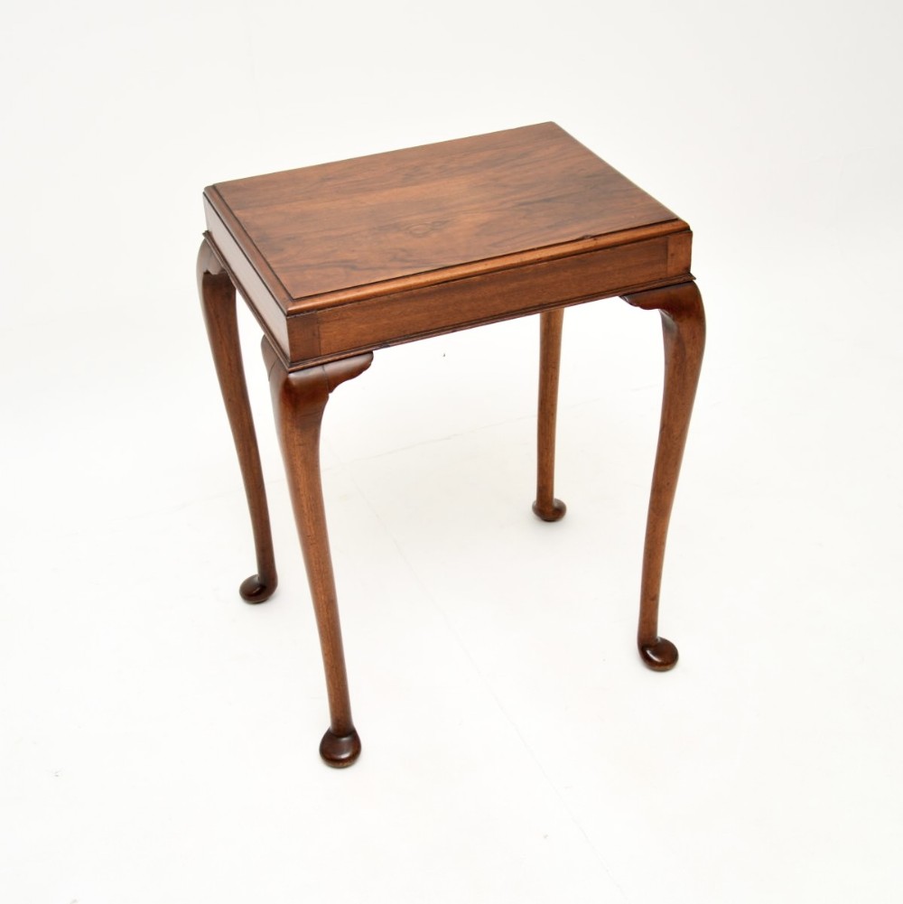 Antique Edwardian Figured Walnut Side Table
