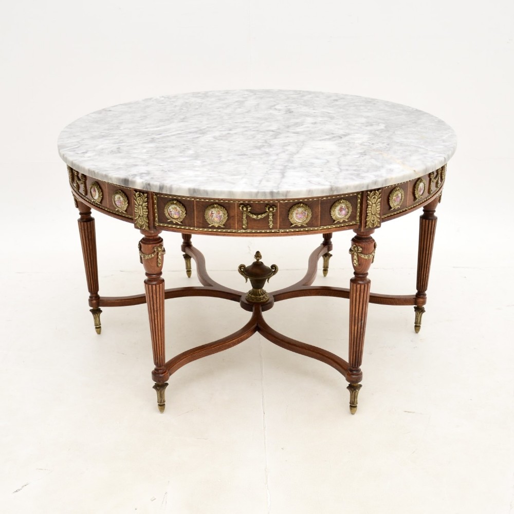 Antique French Marble Top Coffee Table
