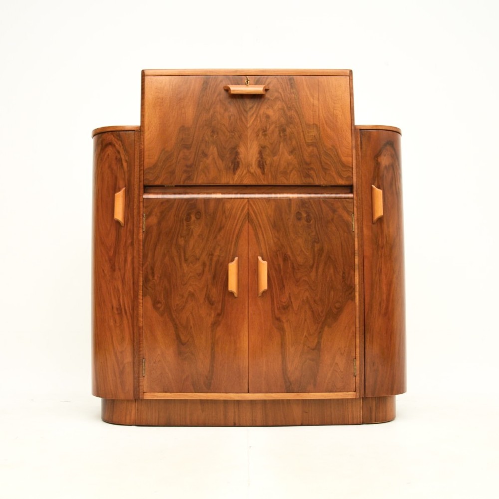 Art Deco Walnut Cocktail Drinks Cabinet
