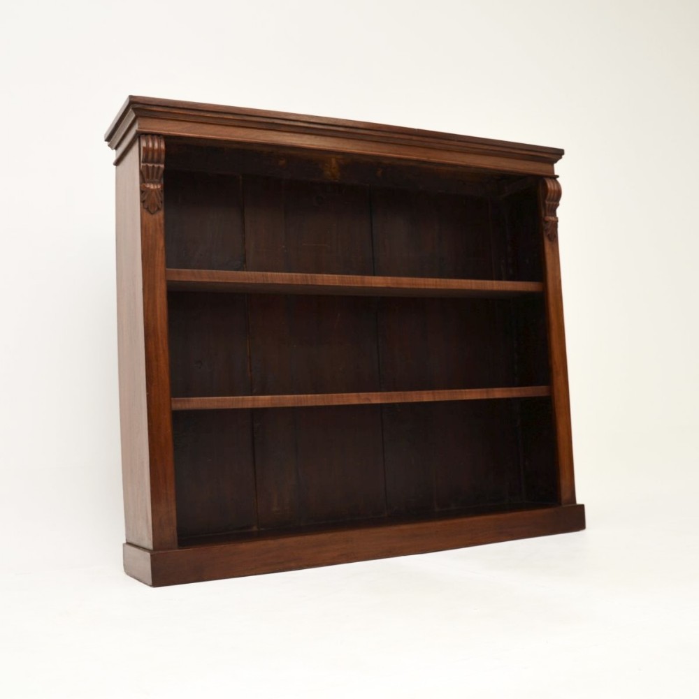 Antique Victorian Walnut Open Bookcase
