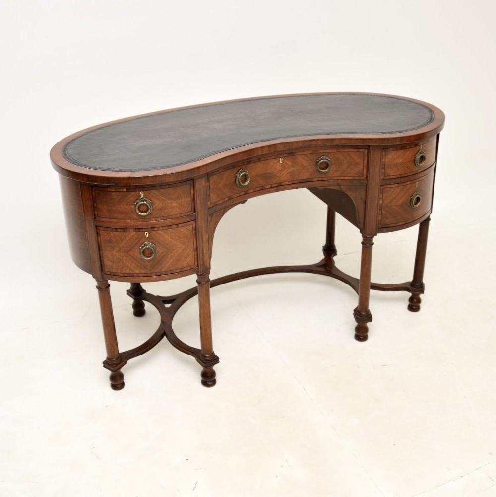 Antique Mahogany Kidney Shaped Desk
