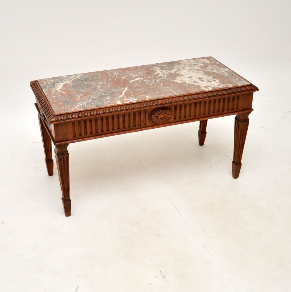 Antique French Marble Top Coffee Table
