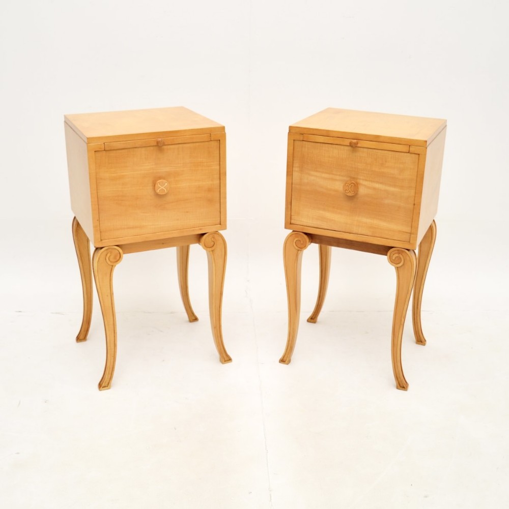 Pair of Art Deco Sycamore Bedside Cabinets by Hille
