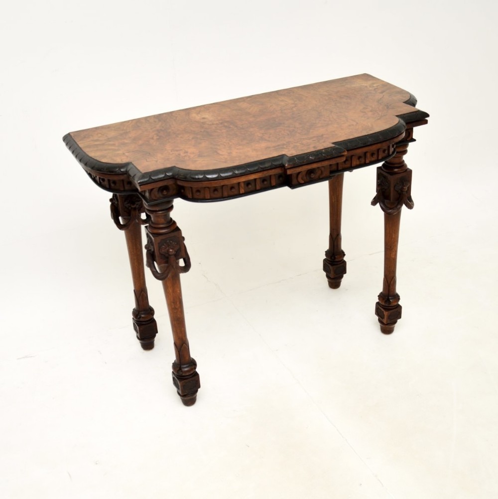 Antique Victorian Burr Walnut Card Table
