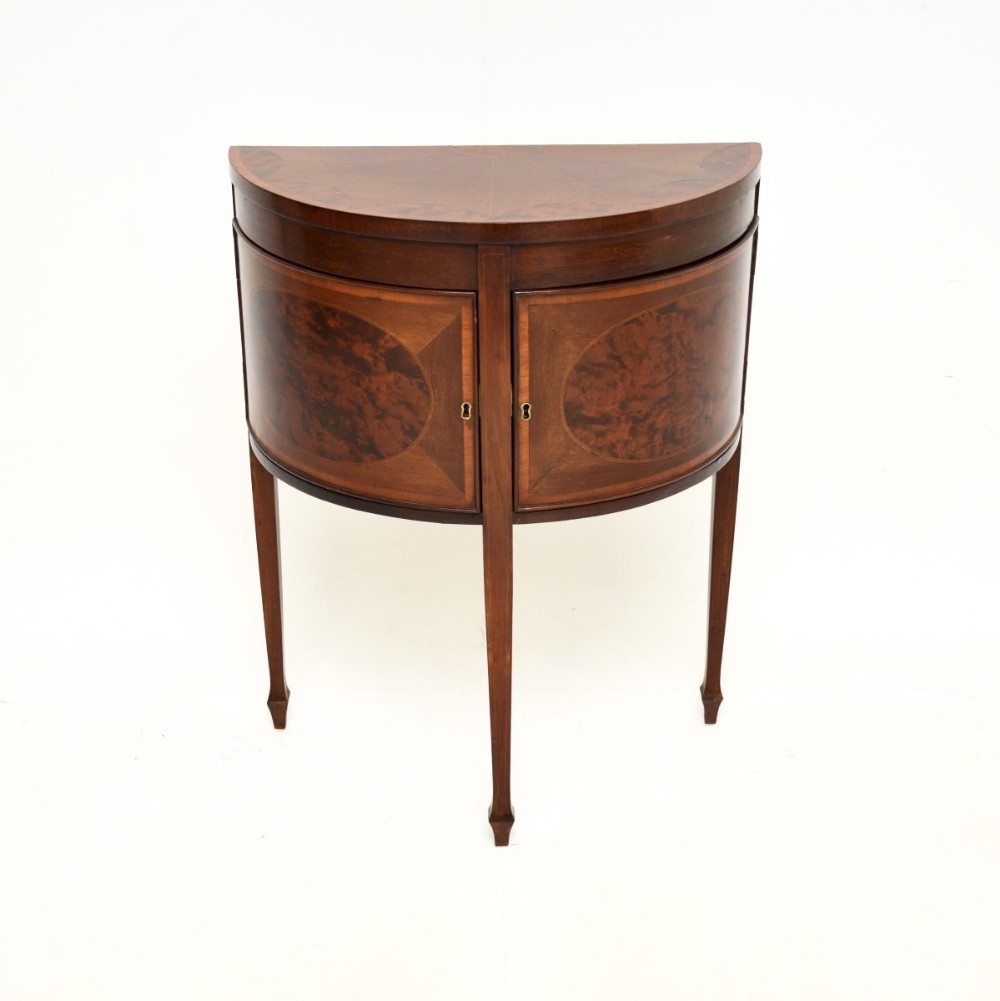 Antique Inlaid Walnut and Amboyna Cabinet

