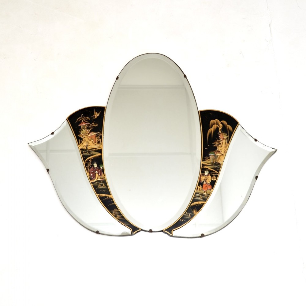 Antique Lacquered Chinoiserie Mirror
