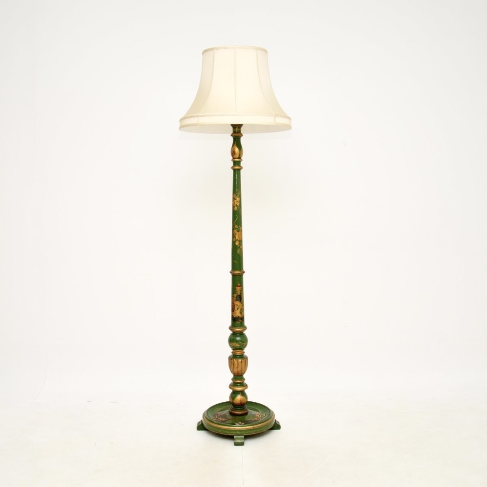 Antique Lacquered Chinoiserie Floor Lamp
