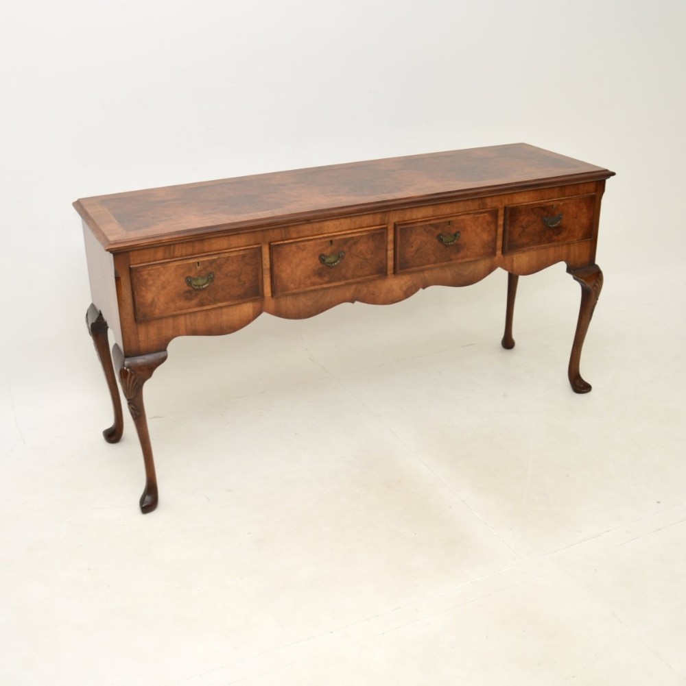Large Antique Burr Walnut Console Table
