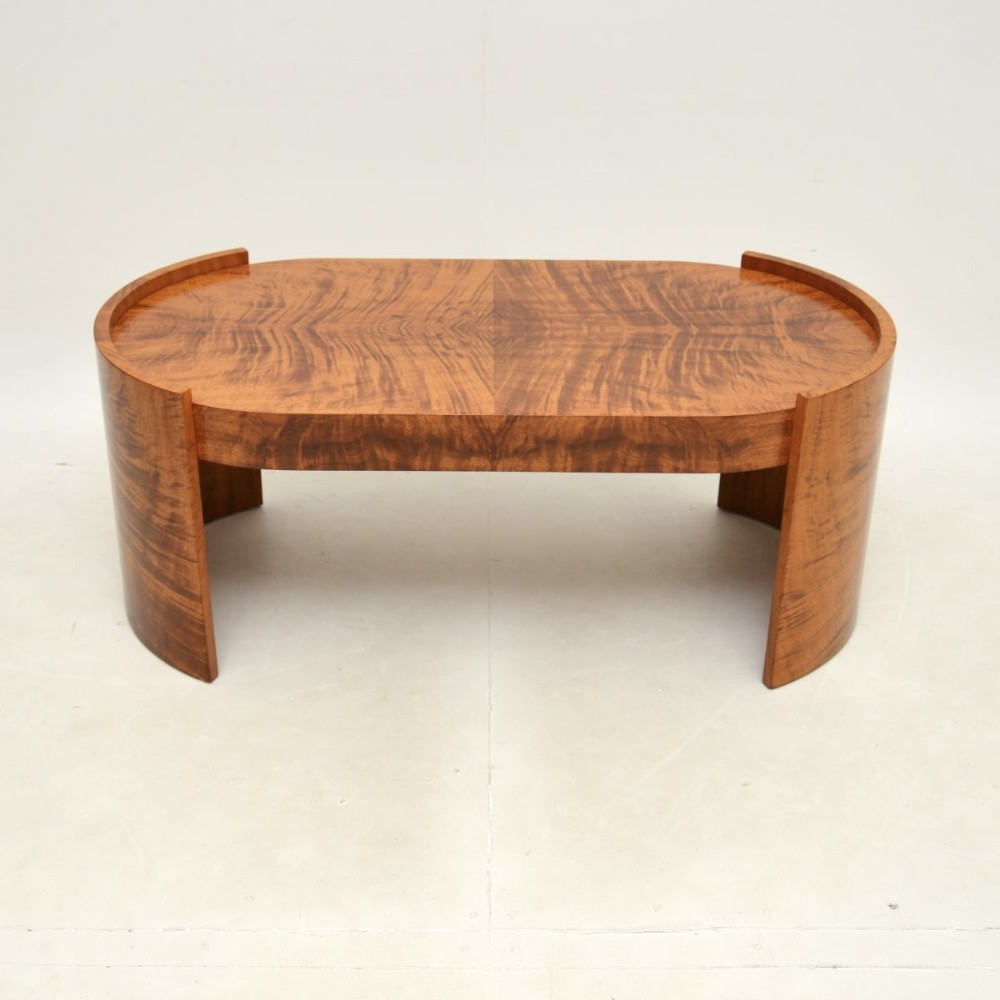 Large Art Deco Walnut Coffee Table
