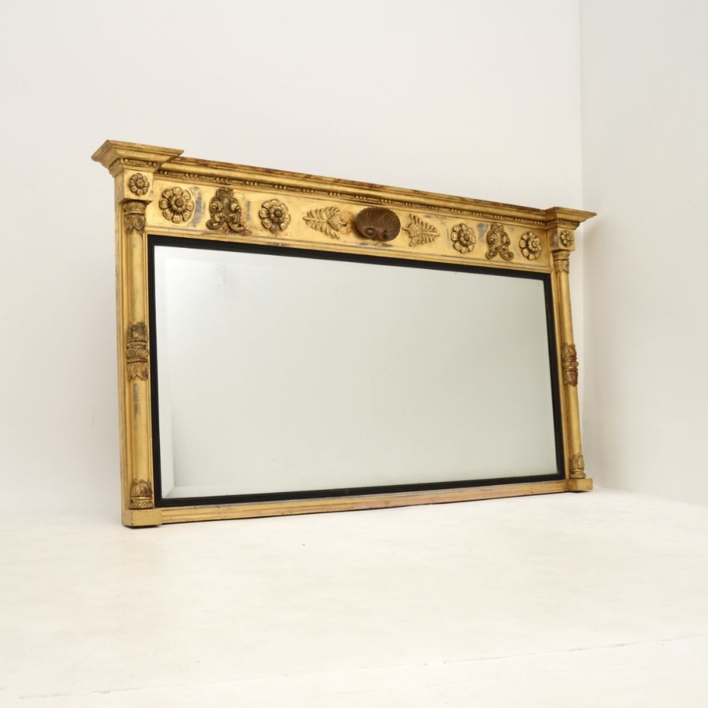 Antique Regency Gilt Wood Over Mantle Mirror

